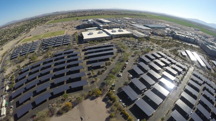 Intel unveils state's largest solar carport installation in Chandler -  Phoenix Business Journal