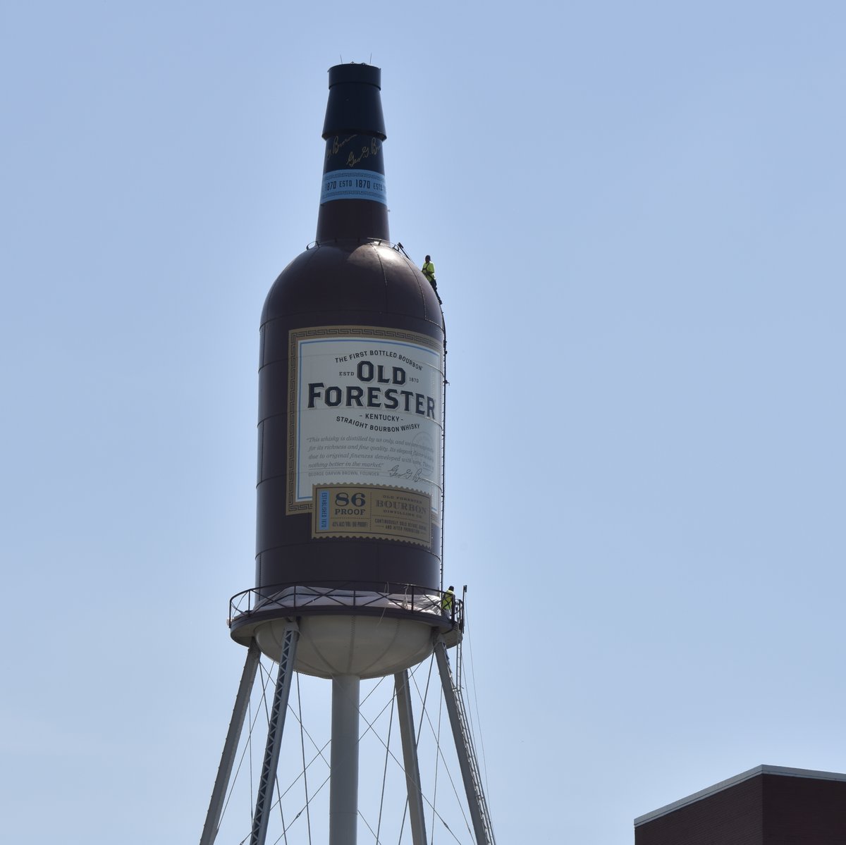 Brown-Forman's Old Forester bottle water tower has a new look - Louisville  Business First