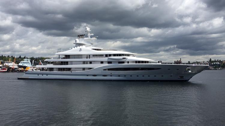 big yacht in lake union