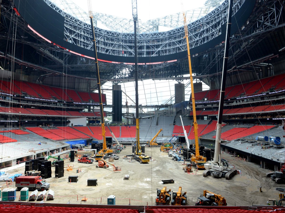 Construction on Mercedes-Benz Stadium nears completion (PICS