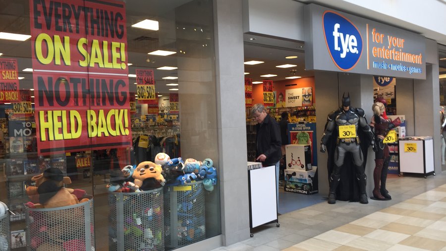 Trans World Entertainment closing FYE location at Colonie Center in