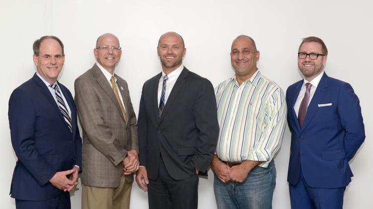 From left: Michael Noble, Fresh Energy; Jim Berge, King Solutions; Brent Wavra, Commissioning Solutions; Chris Psihos, Ideal Energies; Andrew Moratzka, Stoel Rives