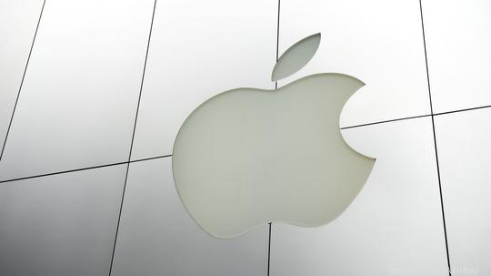 Apple Inc Logo in Brushed Metal Store Facade