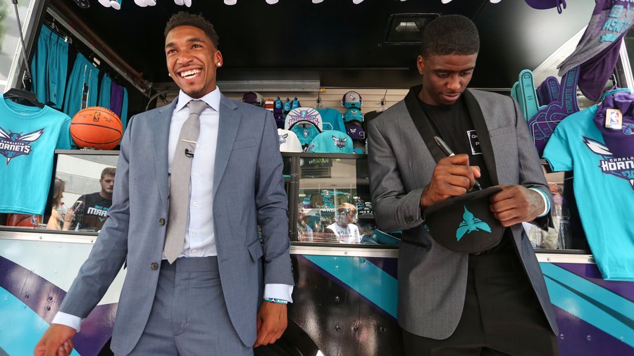 The Charlotte draft picks, Malik Monk and Dwayne Bacon, meet