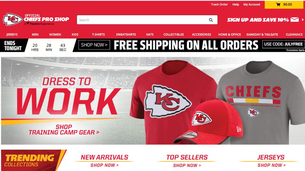 kansas city chiefs merchandise clearance