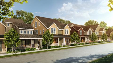 Iron Works Village in Englewood is a new residential neighborhood including for-sale houses, duplexes, and townhomes.