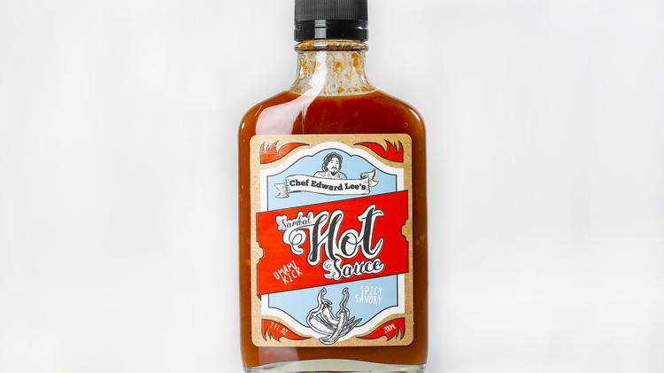 Chef Edward Lee's Sambal Hot Sauce was recently released by Bourbon Barrel Foods. It's $12 for a 200 milliliter bottle.