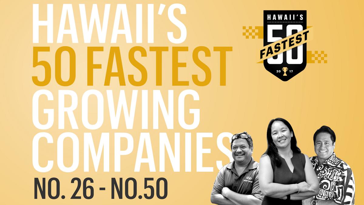 Hawaii's 50 FastestGrowing Companies for 2017 No. 26 No. 50 Pacific Business News