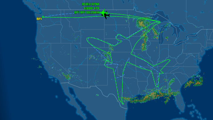 Boeing 787 Test Pilots Fly Dreamliner-shaped Route Across 22 States ...