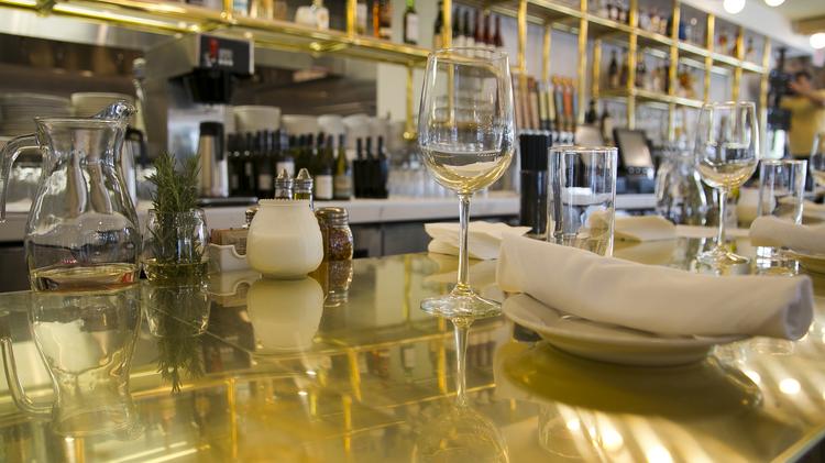 Inside Katie S Pizza And Pasta Osteria New West County Location The Gold Bar At New Katie S Pizza And Osteria In Town Country