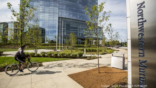 Northwestern Mutual Gardens Sign bicycle rider