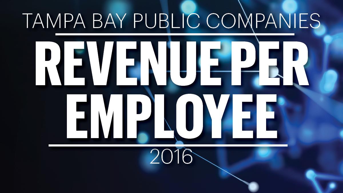 Here are the Tampa Bay companies generating the most sales per worker