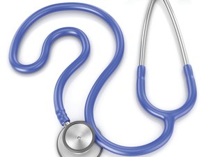 Stethoscope question mark concept