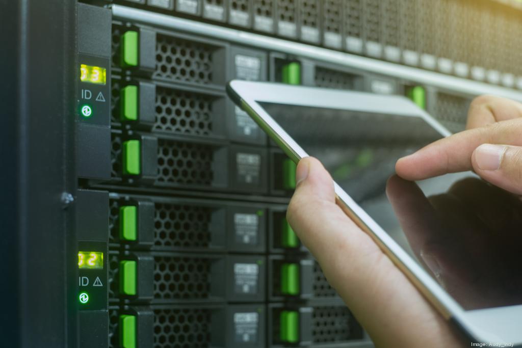 close up use tablet in data center