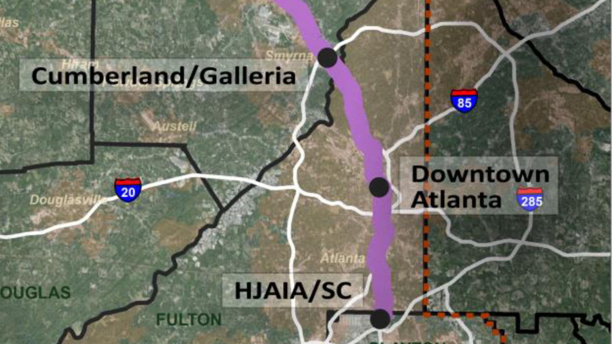 Preferred route selected for Chattanooga to Atlanta high speed rail
