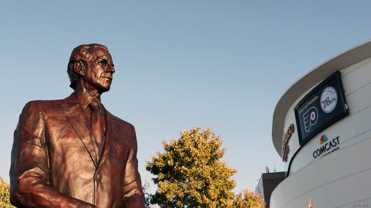 Comcast Spectacor Unveils Statue Honoring Ed Snider - Philadelphia ...