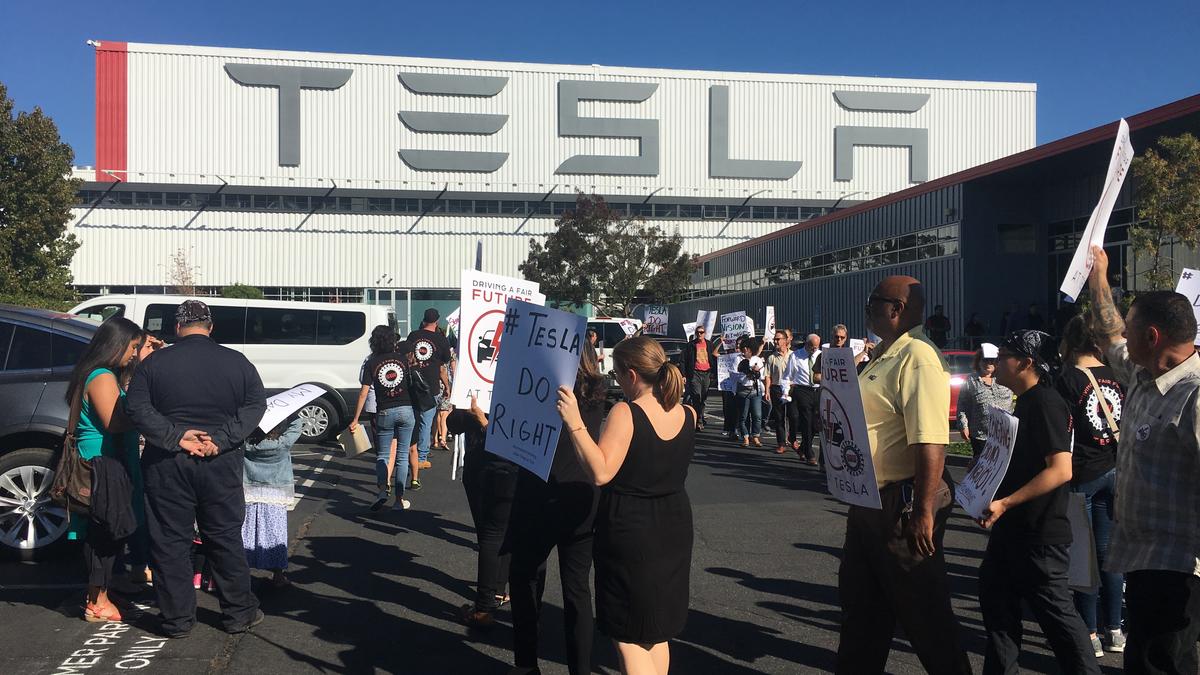 Tesla employees protest mass firings at Fremont electric car factory