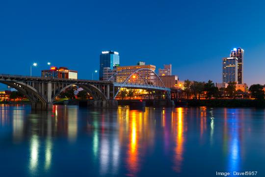 Little Rock skyline at dusk