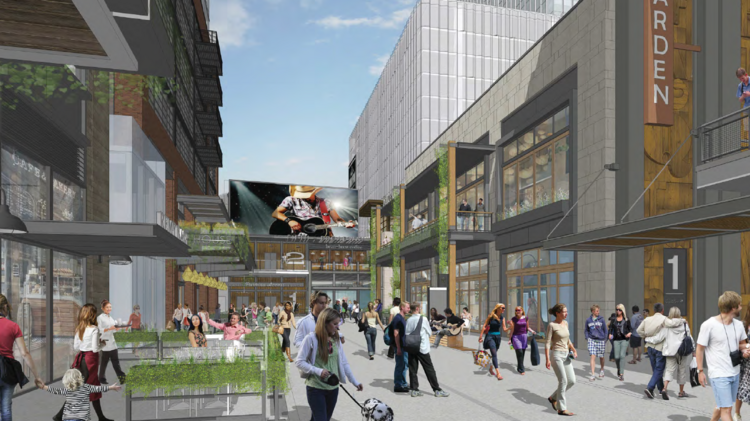 Front Burner Restaurants Plans Food Hall At Downtown Nashville S The Center Of Pedestrian Boulevard That Makes A Right Angle Through 6 2 Acre