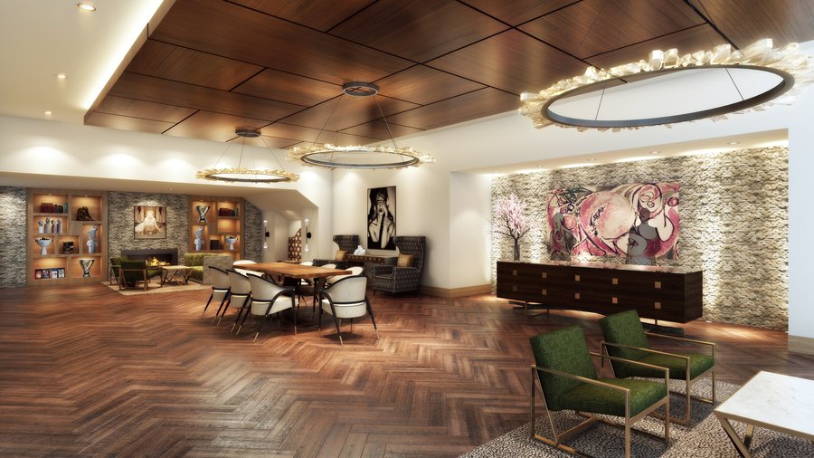 Hotel ZaZa Memorial City Lobby Rendering Courtesy of MetroNational