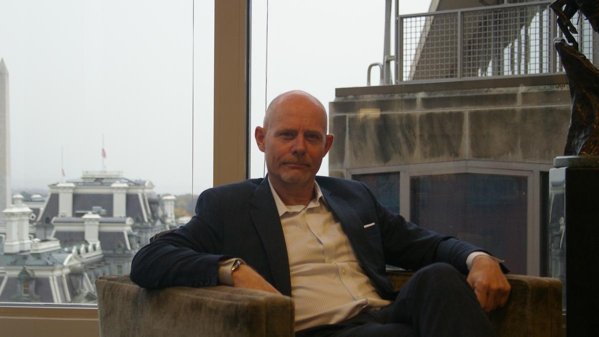 Michael Darby, husband of a “Real Housewives of Potomac” star, thinking