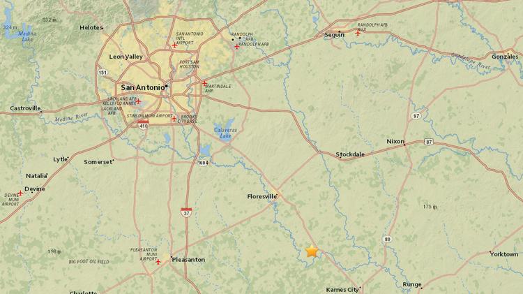 U.S. Geological Survey confirmed a 2.8-magnitude earthquake took place near Las Moras Creek and County Road 204 a few miles northwest of Falls City just before 9:30 a.m. Tuesday.