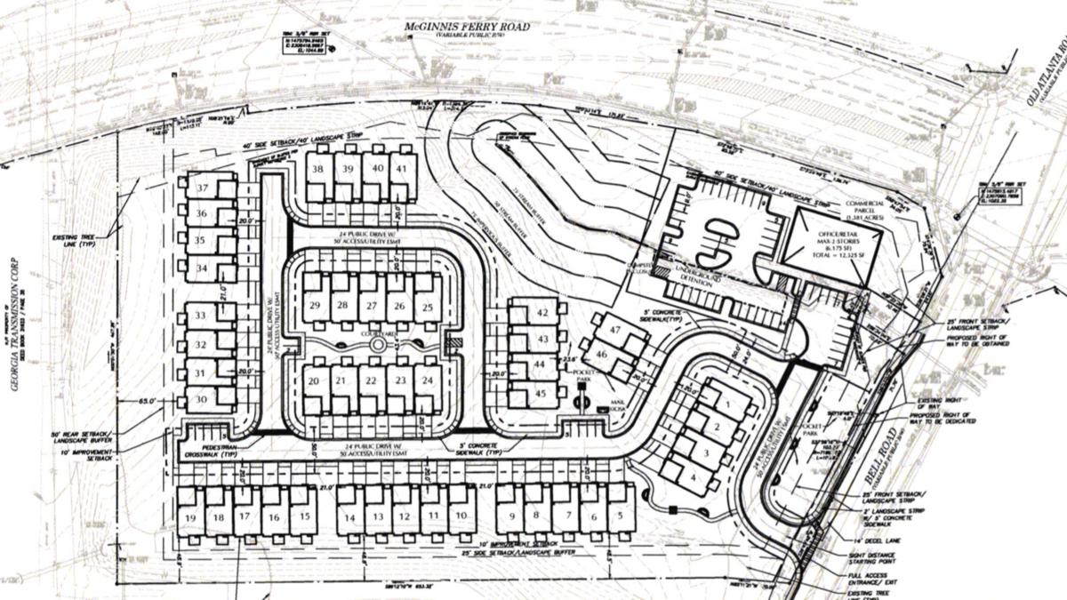 Highend, 47townhome project proposed in Johns Creek Atlanta