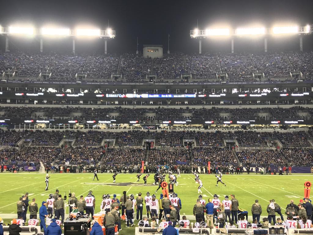 A view from some of the empty seats at M&T Bank Stadium