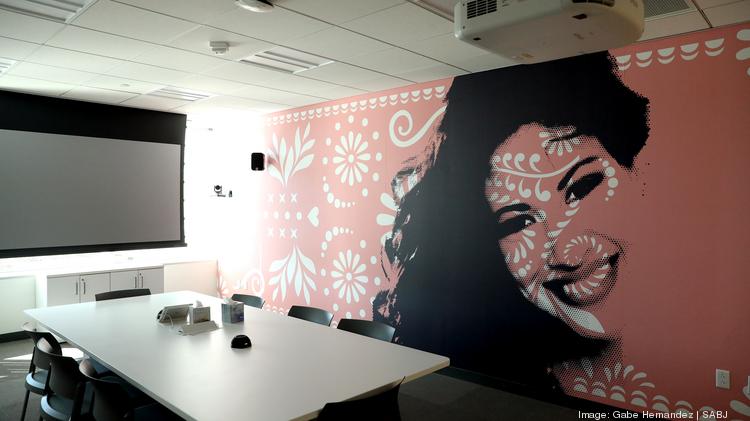 A photo of Selena Quintanilla is located on the wall of a conference room at the Hulu Viewer Experience Operations headquarters on Tuesday, Nov. 28, 2017, in San Antonio.
