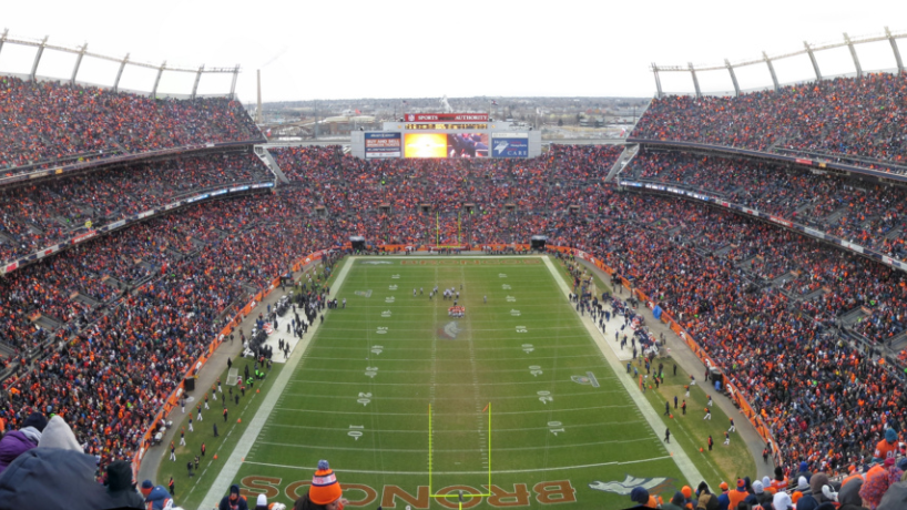 A view from some of the empty seats at M&T Bank Stadium