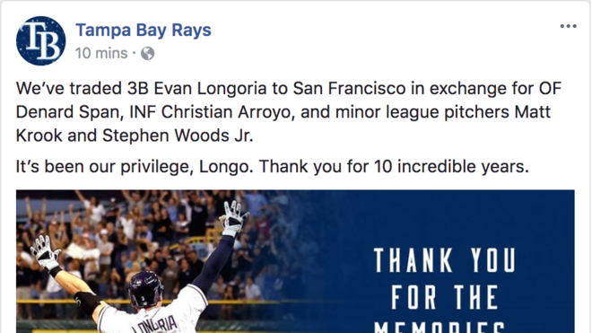 Rays trade Evan Longoria to Giants - WINK News