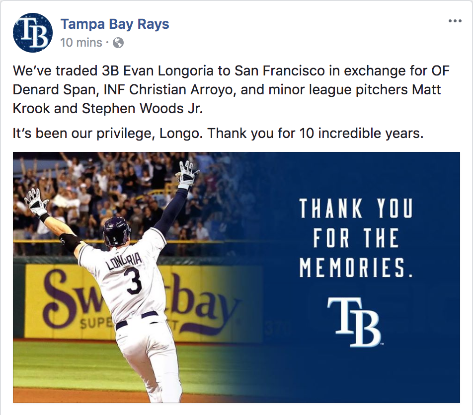 Another Florida Star Departs as the Rays Trade Evan Longoria - The