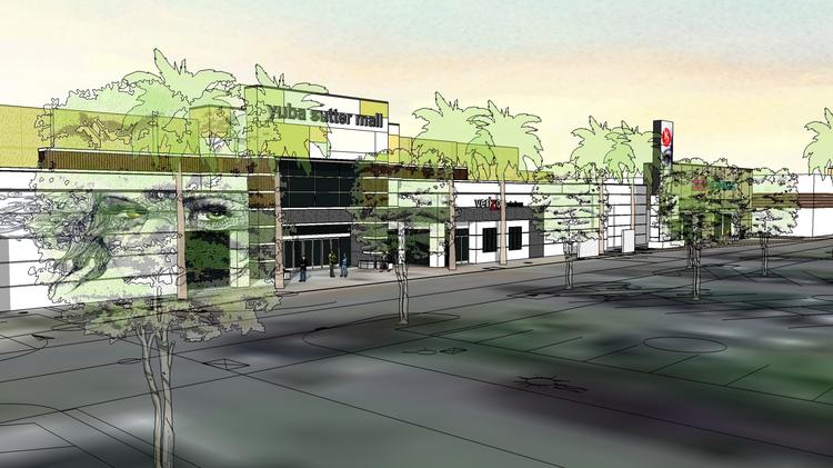 A rendering of the exterior changes planned for Yuba Sutter Mall.