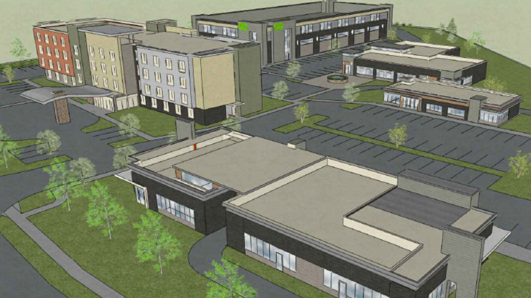 Grammer Wants To Redevelop Site Of Overland Park Ramada Inn This Rendering Depicts Metcalf Crossing A Redevelopment Project That Would Replace Two Old Hotels At