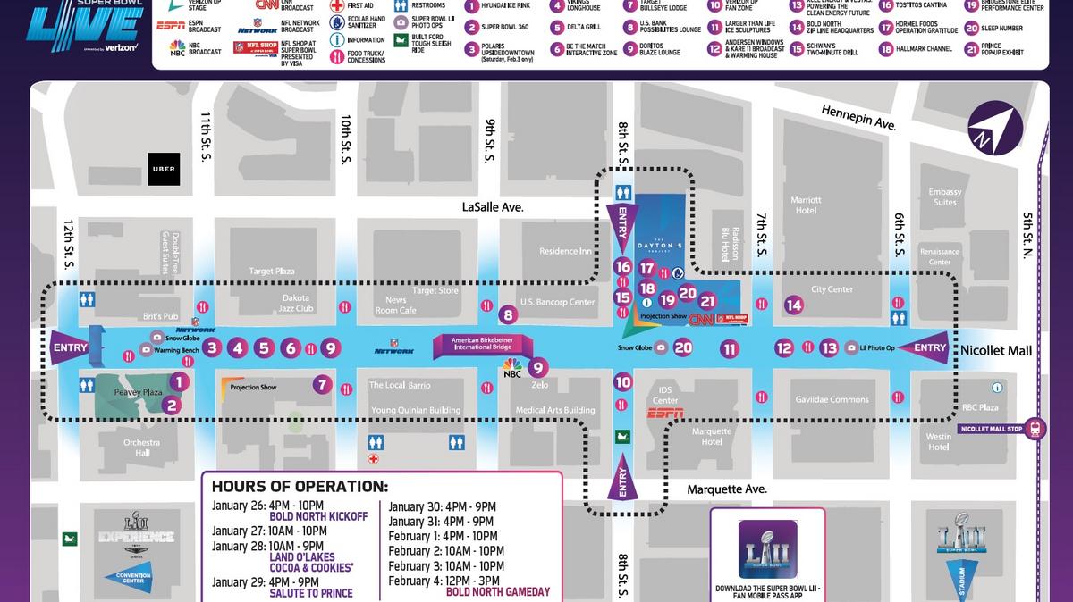 Super Bowl XLVII: NFL Experience Map and Attractions - Canal Street  Chronicles