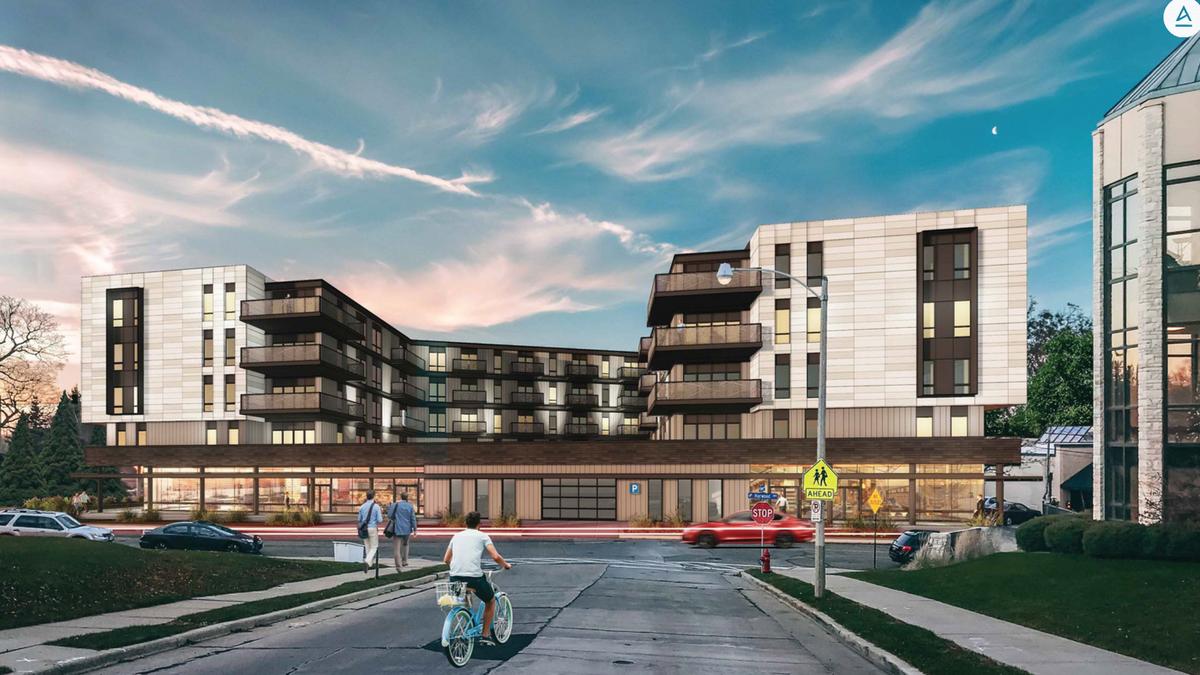 Fivestory apartment building pitched in Wauwatosa's village area