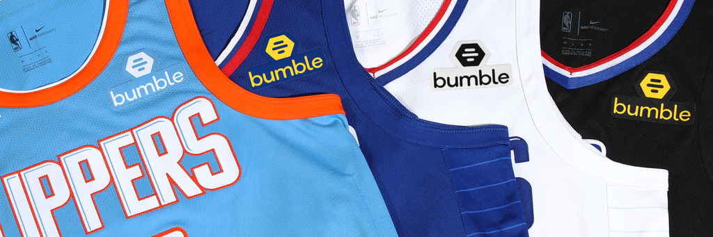 Bumble on Clippers Jersey Patch - Los Angeles Business Journal