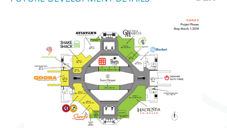 denver terminal b map Dia S New Round Of Restaurants To Include A Shake Shack Denver Business Journal