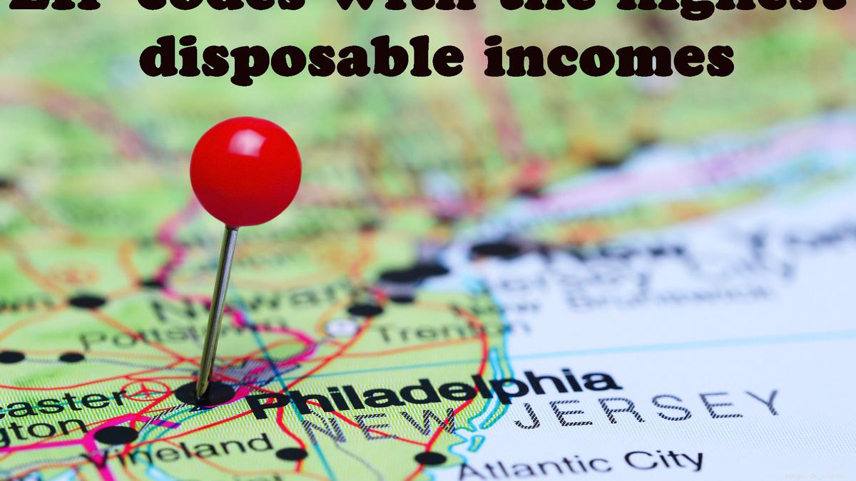 Greater Philadelphia ZIP Codes with the most disposable