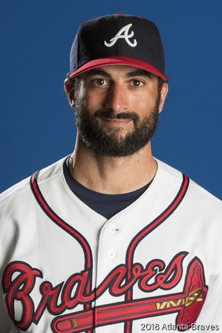 Nick Markakis of the Atlanta Braves looks on before a game against