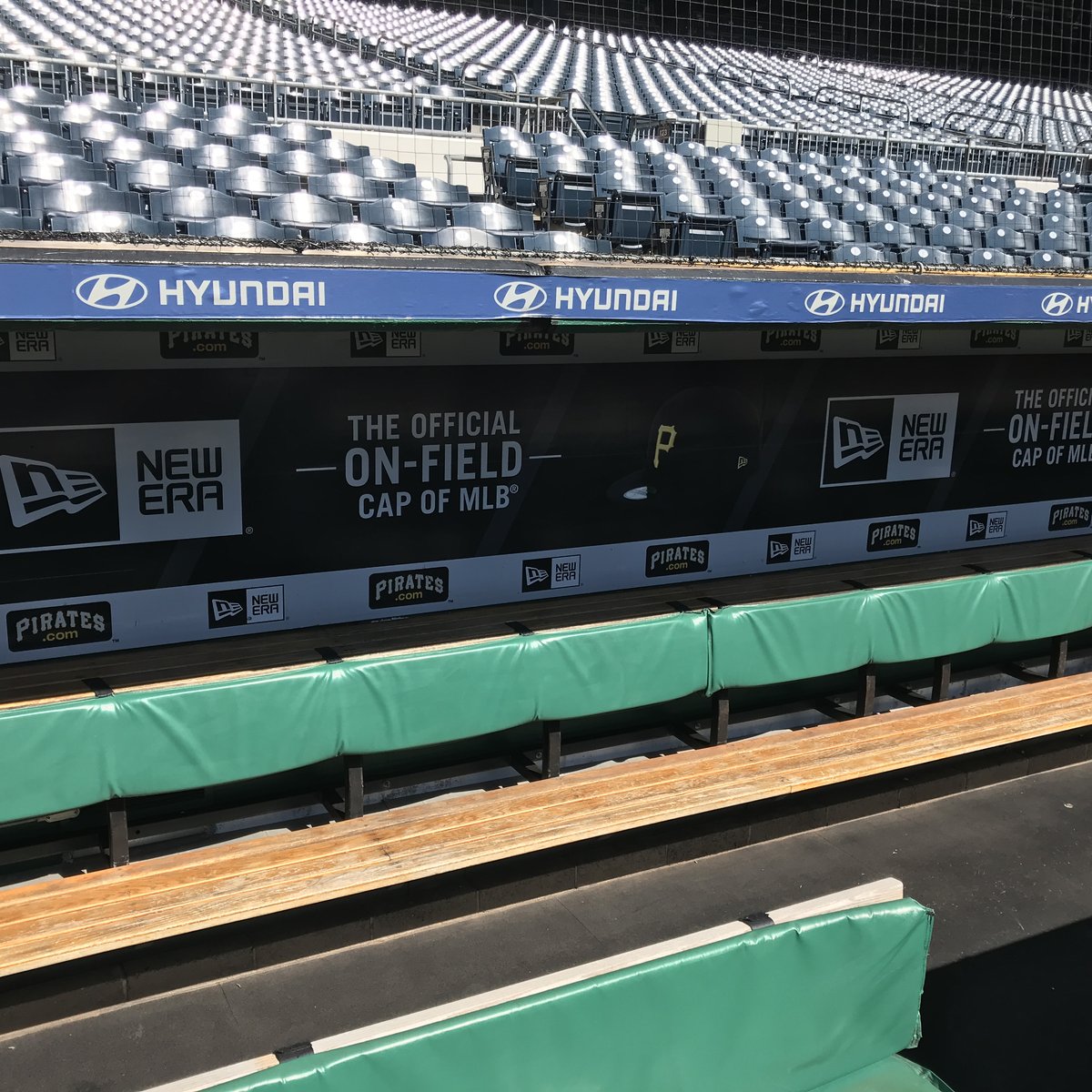 The Pittsburgh Pirates in the dugout at the Huntington Avenue