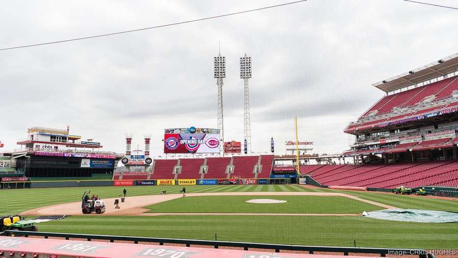 Dedicated Reds fans sit outside Great American Ball Park for every