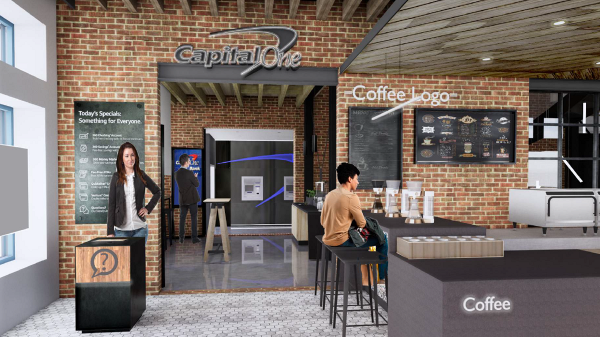 The strange dystopia of the capital one cafe
