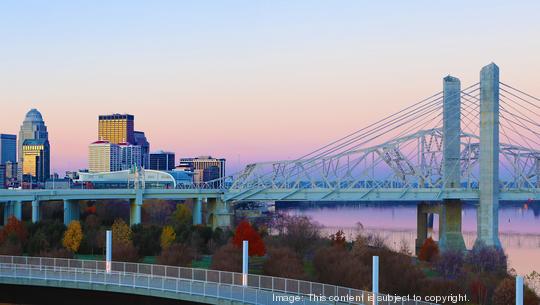 Louisville, Kentucky skyline at sunrise