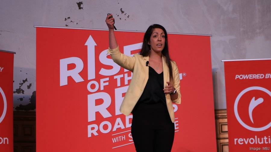 Kayla Graff Kayla Rodriguez Graff, CEO of SweetBio, pitches during Memphis' Rise of ...