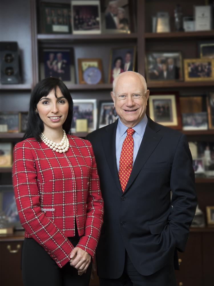 Hafize Gaye Erkan, seen here with First Republic Bank founder and co-CEO Jim Herbert, left the bank at the end of 2021. She will join the board of New York-based Marsh McLennan on March 1.