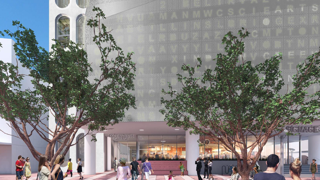 Miami Beach Florida,Collins Avenue,parking garage,Seventh 7th Street Parking  Garage,multi use building,shops,vertical vegetated wall,urban landscape,p  Stock Photo - Alamy