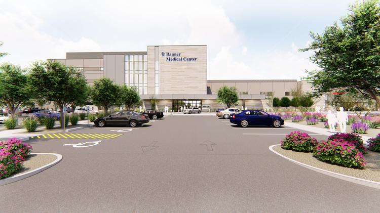 A rendering of a hospital Banner Health plans to build in Chandler.