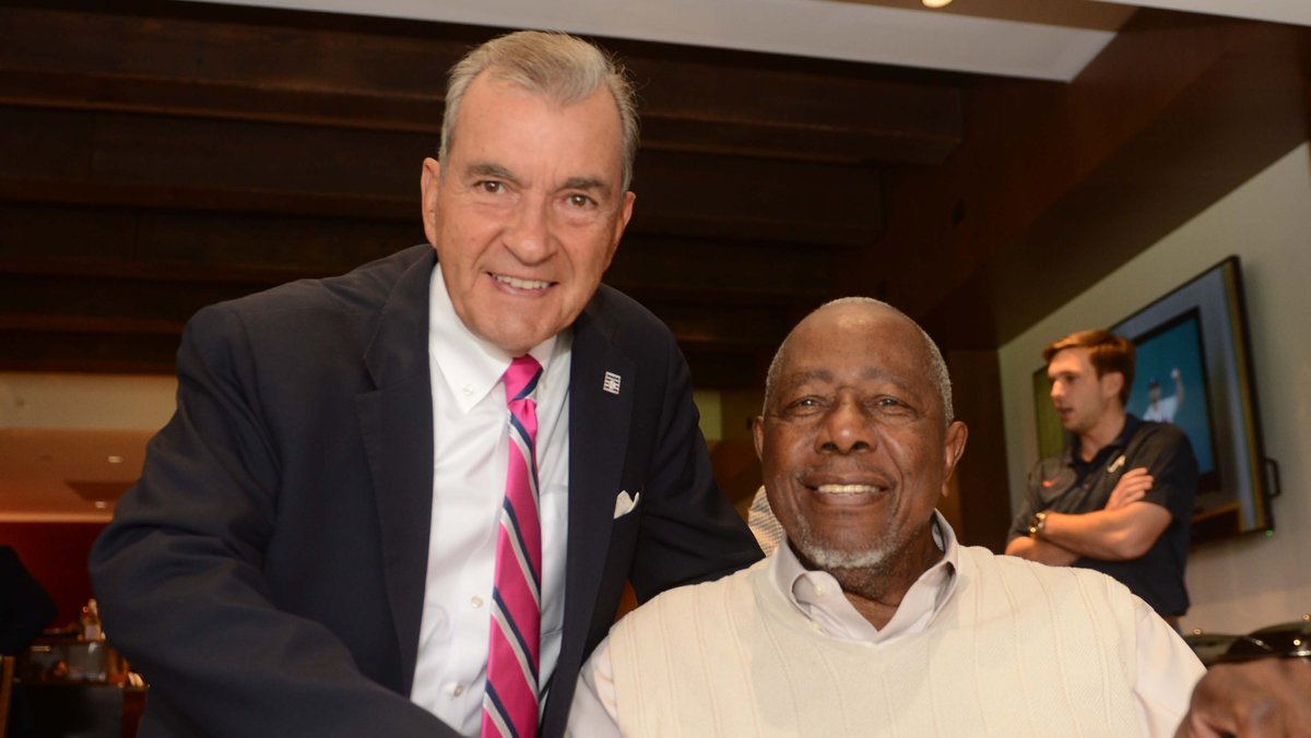 Matt Kemp meets legend Hank Aaron