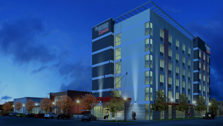 Fairfield Inn Suites To Be Built At Garland S Firewheel Town A Rendering Of The Hotel
